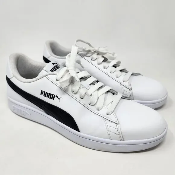 Puma Shoes Puma Sneakers Men Smash V2 White Leather Black